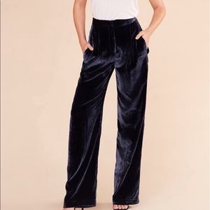 Reformation Black Velvet Pant